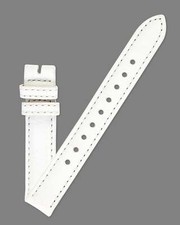 Ecclissi 12mm x 12mm Special Long Length White Leather Ladies Strap 23110 23115