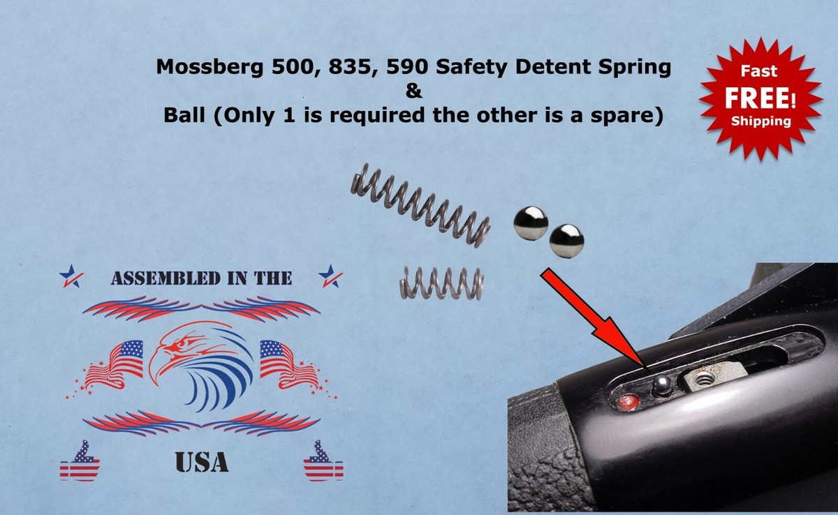 Replacement For Mossberg 500/835/590 Safety Detent Spring + 2