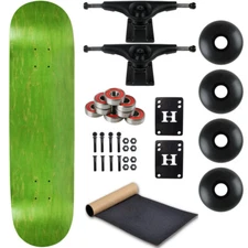Moose Complete Skateboard Stain Green 8.5" With Black Trucks and Black Wheels