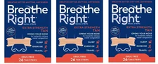 78 BREATHE RIGHT NASAL STRIPS, EXTRA STRENGTH TAN ( 3 x 26 Ct Boxs ) EXP 2028