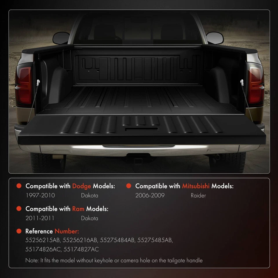 Kit de reconstrução de hardware para tampa da caçamba com cabo e hastes para Dodge Dakota 97-10 Mitsubishi - Imagem 2 de 4