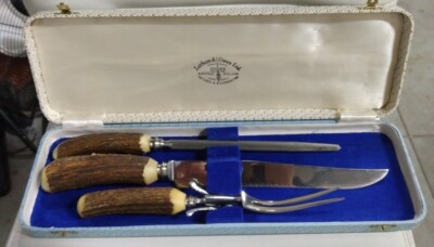 Latham & Owen Ltd. Excalibur Sheffield England Stag Carving Knife