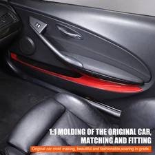 Red Carbon Fiber Door Storage Slot Side Panel Strip Trim For BMW 6 Series 04-09