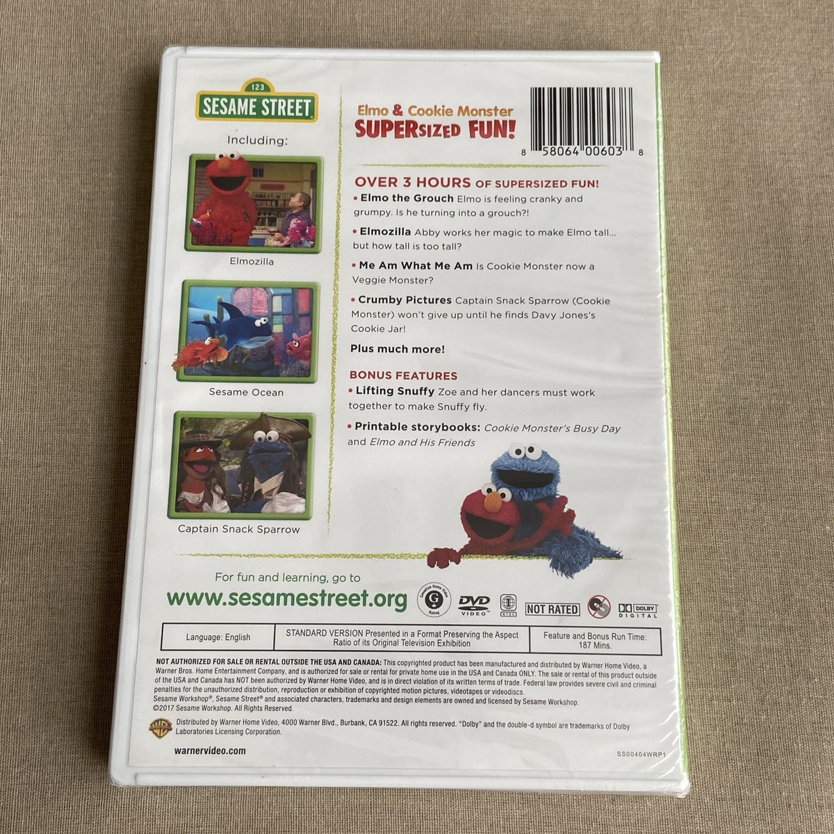123 Sesame Street: Elmo & Cookie Monser Supersized Fun! (DVD 2017