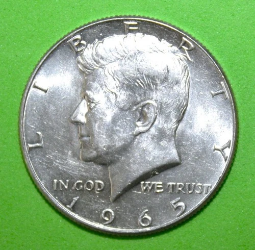 A1 - United States 50 Cents Kennedy Half Dollar 1965 Brilliant Unc. Silver Coin