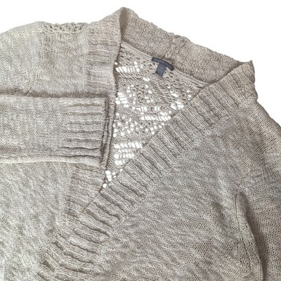Charlotte Russe Open Front Cardigan Sweater Shrug Cream Ivory Knit Medium
