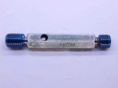 5/8 11 NC 3 THREAD PLUG GAGE .625 .6250 GO NO GO P.D.'S = .5660 & .5702 UNC-3