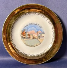 Famous Comstock Lode Souvenir Plate Virginia City NV Views of America Enco 22K