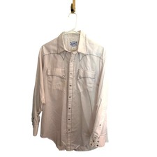 Rockmount Ranch Wear Mens 16-32 White Western Pearl Snap Shirt Saddle Stitch USA
