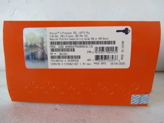 INTEL BX80547PG2800ESL7J5, PENTIUM 4 520 2.8 GHZ PROCESSOR - 1 MB - LGA775 SOCKE - Image 2 of 4