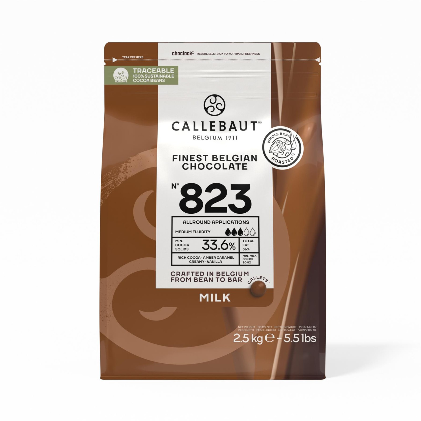Callebaut Finest Belgian 823 Milk Chocolate Callets 2.5kg