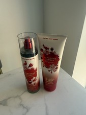 Bath  Body Works Japanese Cherry Blossom Fragrance Mist Body Cream Set NEW