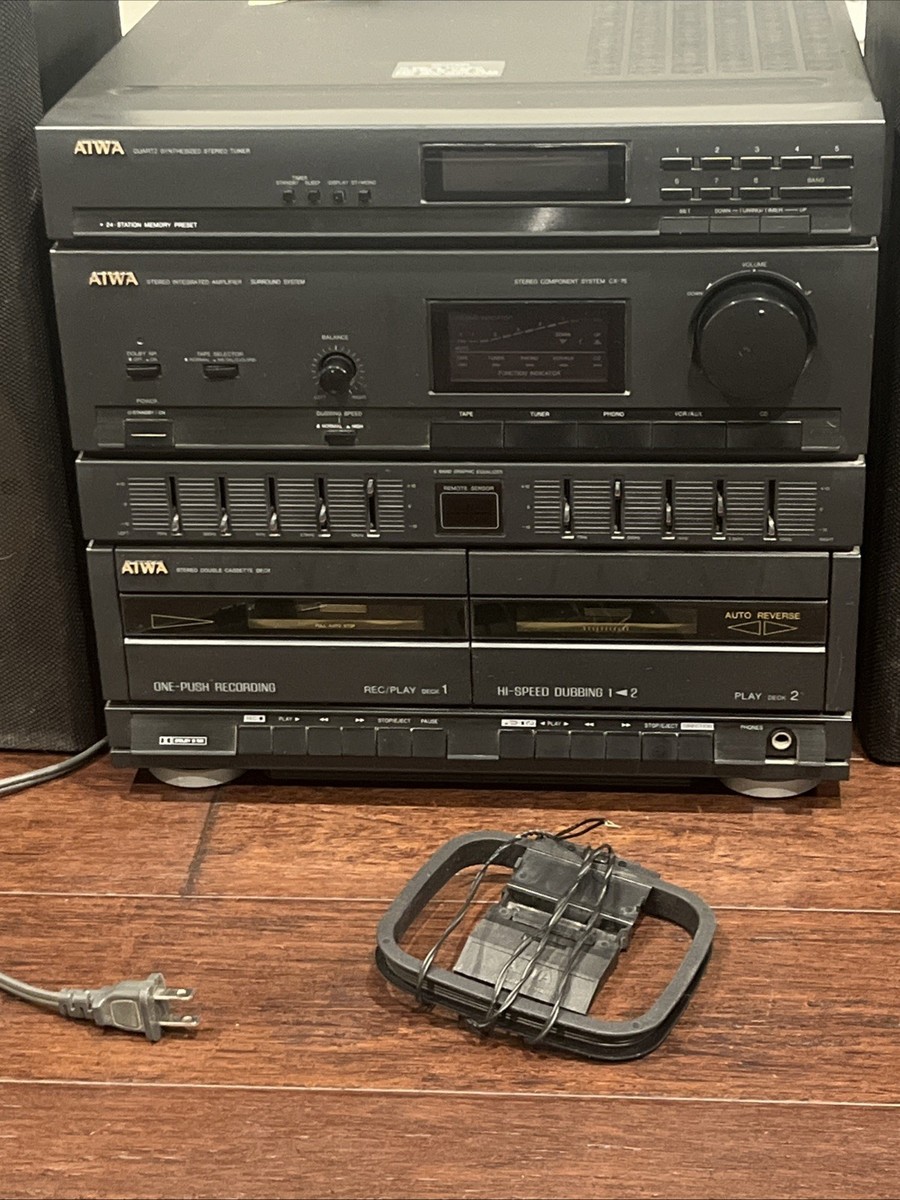Aiwa Stereo Cassette Receiver System CX-75U w/ Speaker System SX