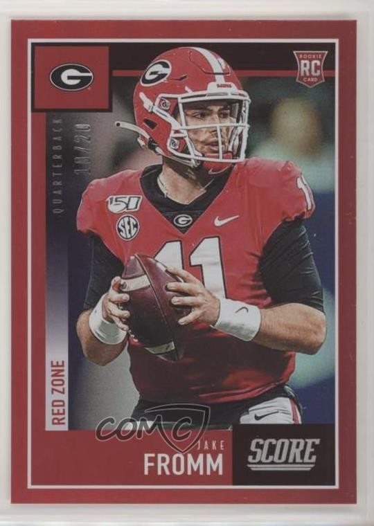 2020 Score Rookies Red Zone 10/20 Jake Fromm #356 Rookie RC 2r8