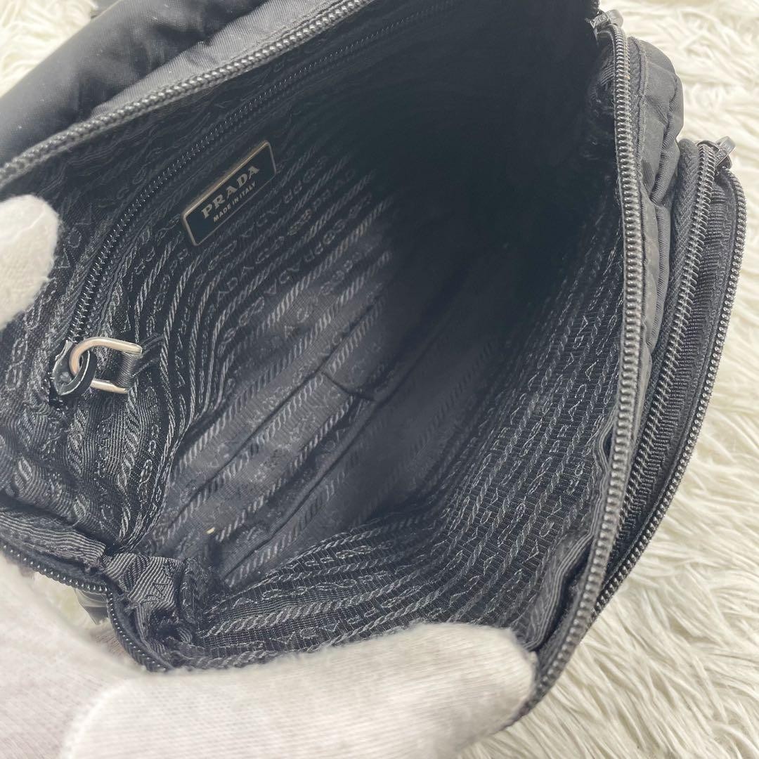 Prada Messenger Bag Triangle Logo Nylon Black thumbnail 8