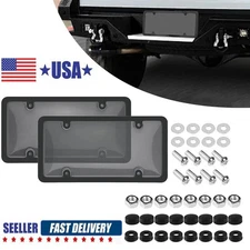 2Pcs Shatterproof License Plate Covers Frames Universal  Protector Front/Rear
