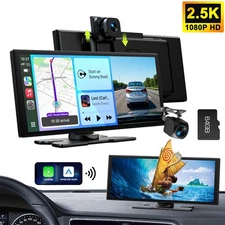 Dash Cam 2.5K+1080P 10.25" Touch Screen GPS Car Stereo Apple/Android Carplay
