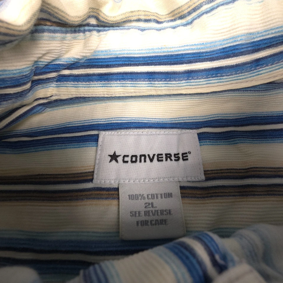 Converse Shirt Mens 2XLARGE Blue Long Sleeve Button Up cordorouy casual Size 2XL - Image 2 of 4