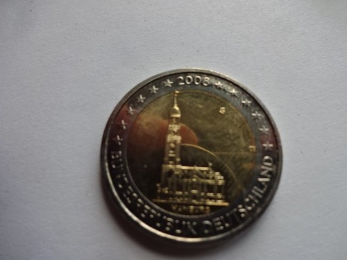 2 Euro commemorative coin 2008-Hamburg-Michaeliskirche-mint G