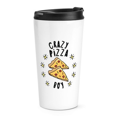 Crazy Pizza Boy Stars Reisebecher Tasse Witz Sohn Peperoni Kinder Essen Best Lustig