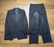VTG Giorgio Armani Mens 3pc Tuxedo Suit Wool One button Sz 40L 32X31 Satin Peak