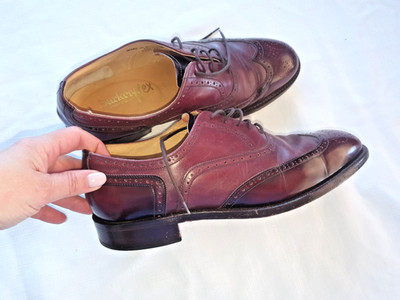 Herren-Schnürschuhe Barker Flex burgunderrot Brogues Leder UK-Größe 7,5 F