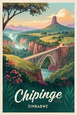 Atemberaubendes Chipinge Simbabwe Reise Poster - Exotische afrikanische Landschaft Kunstdruck A1