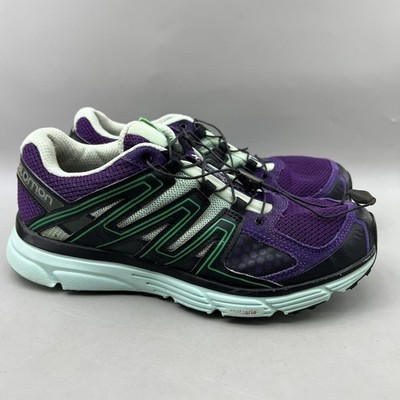 Salomon X-Mission 3 Trail Running Shoes Women Size 8 Purple Mint Comfort Sneaker