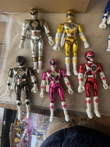 Mighty Morphin Power Rangers The Movie Metallic Vintage Lot Of 5 Bandai 1995