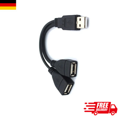 USB 2.0 A Male to Dual USB Female Y Splitter Extension Hub Power Adapter Cable