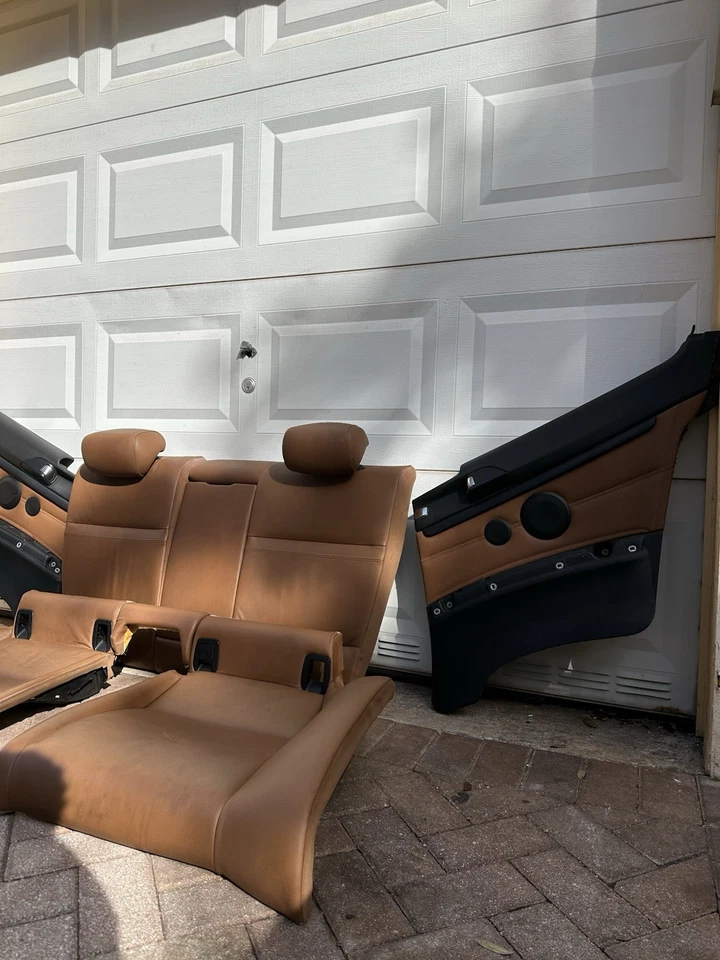 OEM BMW E92/E93 3-Series 07–13 Saddle Brown Rear Seats & Door Panels Set - Image 3 of 4