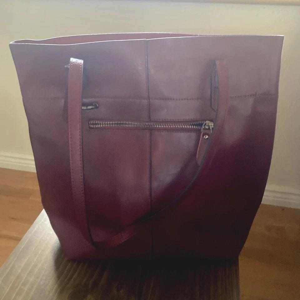 F-ZONE Women's Genuine Leather Tote Shoulder Bag Handbag - Image 3 of 4