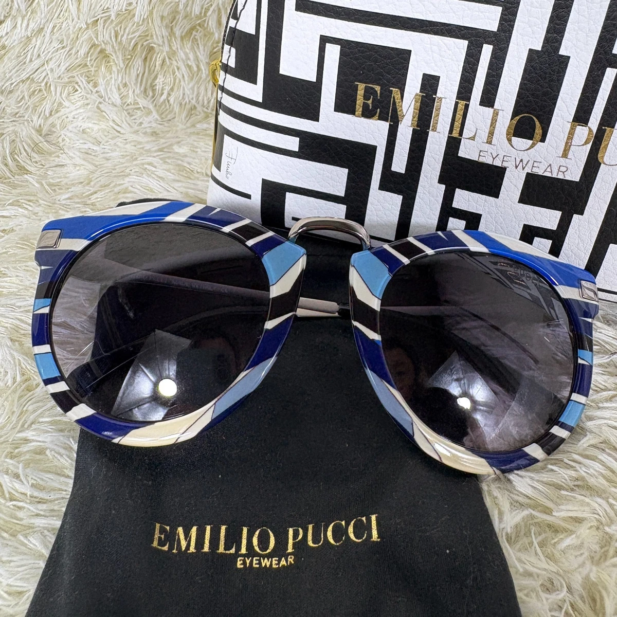 EMILIO PUCCI SUNGLASSES EP688S 426 COBALT GEOMETRIC PRINT Emilio Pucci Women main image 3