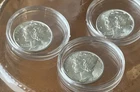 1940'S  Mercury Silver Dimes Uncirculated Lot of 3