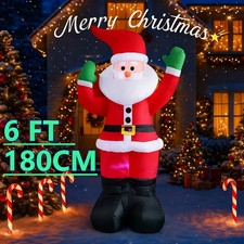 6FT Christmas Inflatable Santa Claus LED for Outdoor Home Garden Decor Party