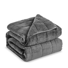 Sherpa Fleece Adult Weighted Blanket, 15 Pounds Dual Sided Soft Plush Blanket...