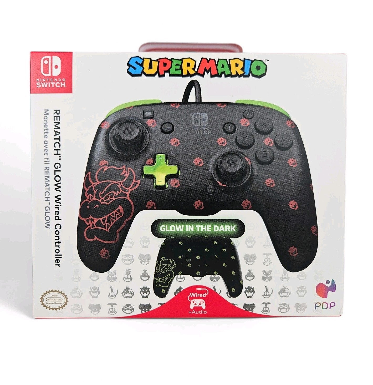 Nintendo Switch REMATCH GLOW Wired Controller – Bowser Edition Glow in Dark