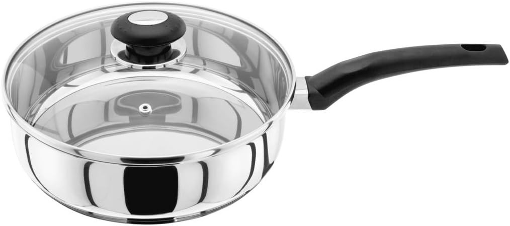 Judge Essentials HP18 Stainless Steel Large Saute Pan 24cm, Induction Ready, Ov