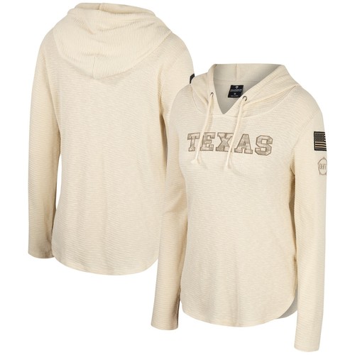 Mujer Coliseo Crema Texas Longhorns OHT Apreciación Militar Casey Raglan