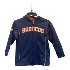Denver Broncos Womens Large Full Zip Hoodie Sweatshirt Team NFL Reebok sz Small