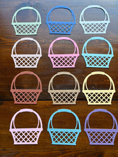 Easter Basket DIE CUT OUTS  Set of 12 for Cardmaking Paper Crafts