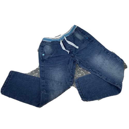 Jeans de mezclilla Kiki Koko cintura elástica bolsillo desteñido talla 3/4 años 104