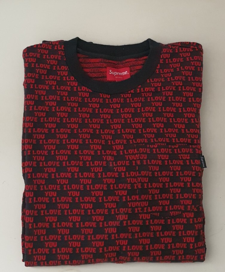 FW17 Supreme I Love You Jacquard Top Longsleeve medium sweater