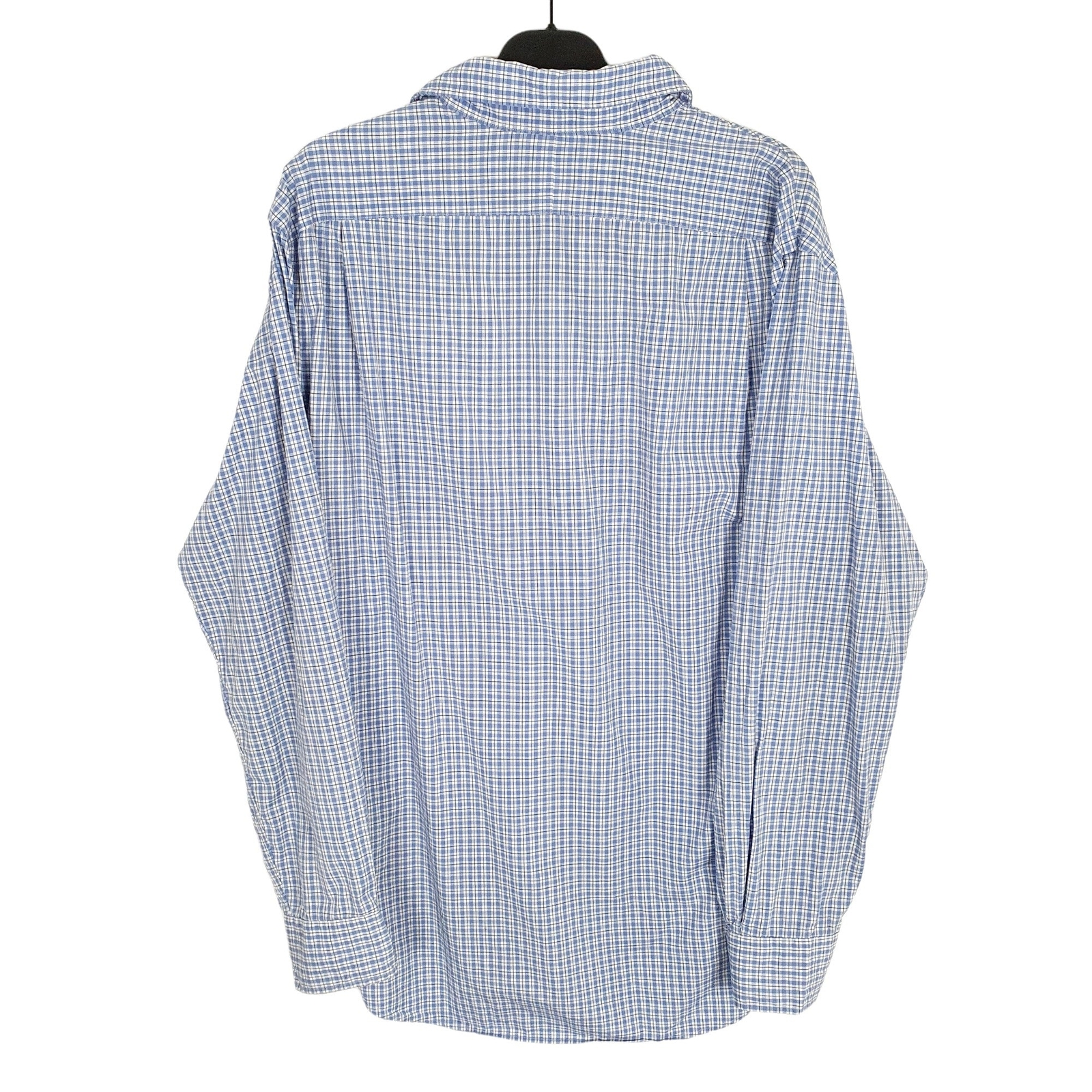 RALPH LAUREN Blue Check Shirt Stretch Poplin Long Sleeve Casual Mens L image 2