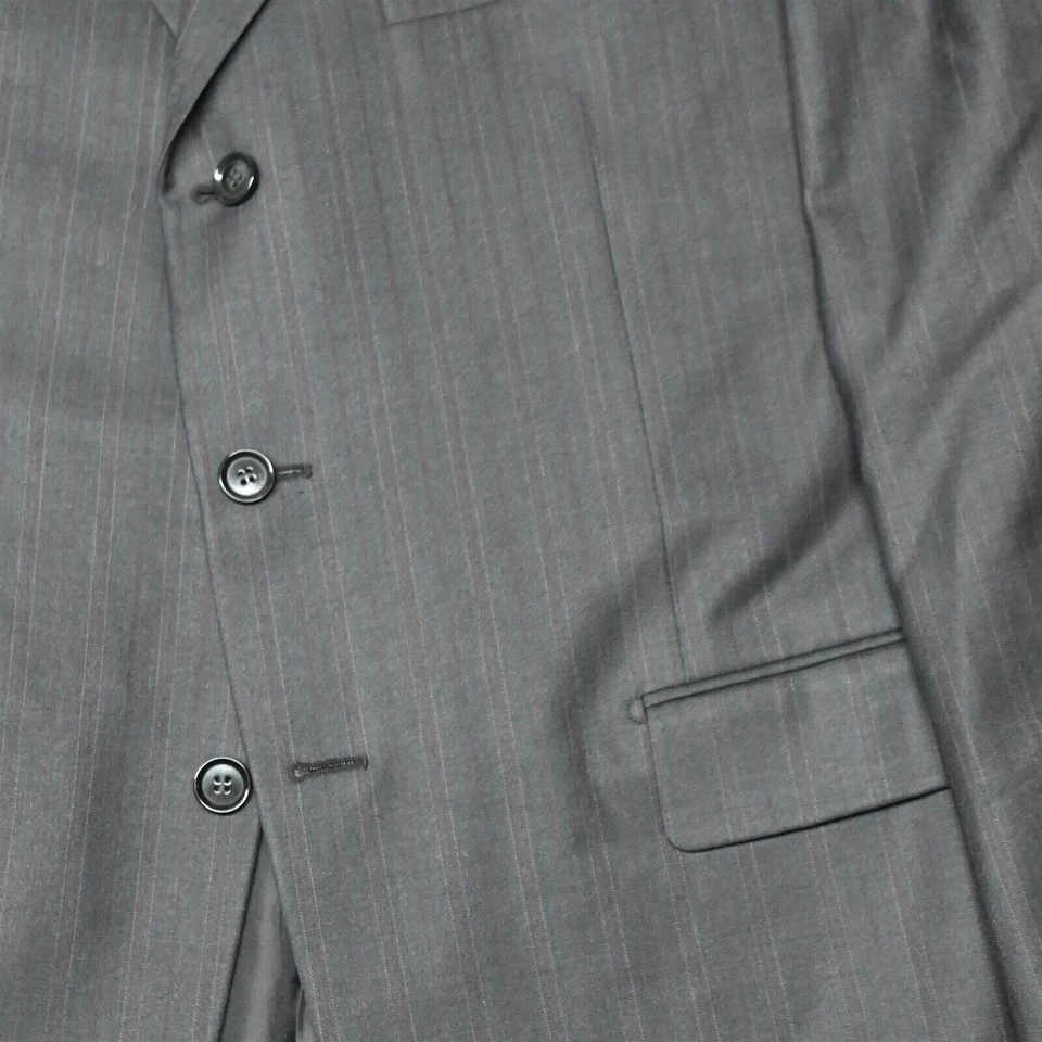 Blazer Traje Chaqueta Abrigo Deportivo Pal Zileri 46R Gris Rayas Lana Superfina Italia Foto 3 de 4