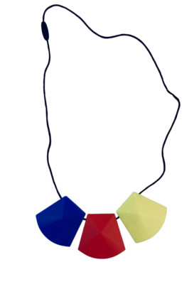 Lil Jumbl Baby Zahnen Halskette FK025 Blau Rot Gelb