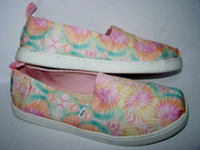 TOMS Alpargata Tie Dye Multi Slip On Girls Size 5M, W6 Flats Casual 10017773 NEW