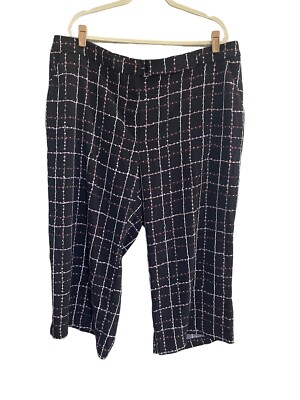 NWT Alfani Plus Size 20 Stitched Grid Print Culottes Capri Pants