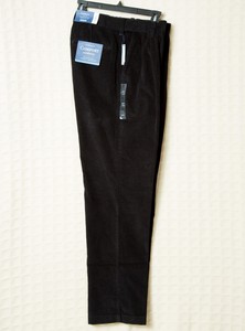 Men S Black Corduroy Pants Comfort Waist Pleated Croft Barrow