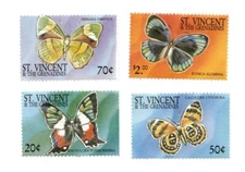 St. Vincent 2001 - Butterflies - Set of 4 Stamps - Scott #2914-17 - MNH